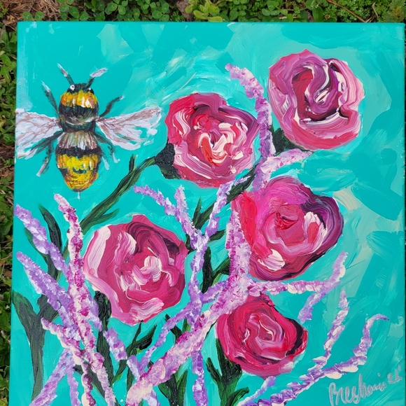 "Bee Kind" ORIGINAL ARTWORT CREATED BY ME 12IN X 12IN - Picture 5 of 5